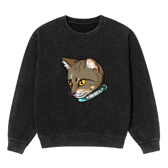 Brazilian Shorthair Cat Face Love Sweet cool funny Mineral Wash Sweatshirts