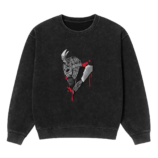Viking Warrior | Raven Odin Valhalla Valknut Loki Mineral Wash Sweatshirts