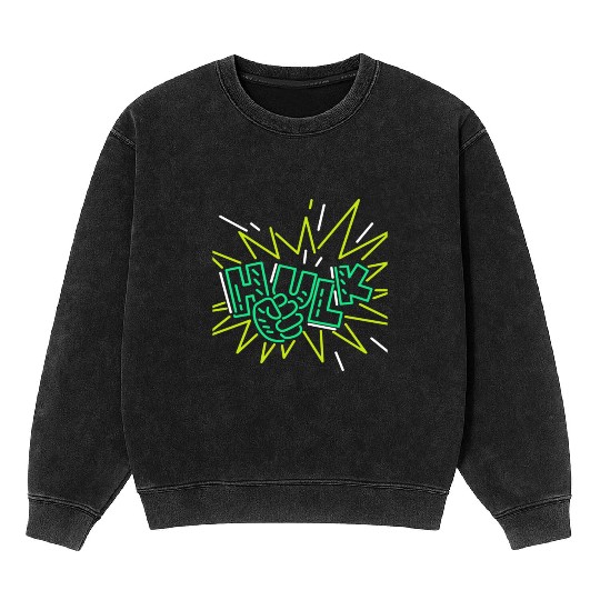Neon Hulk Mineral Wash Sweatshirts By Marvel Design By Humans----PD