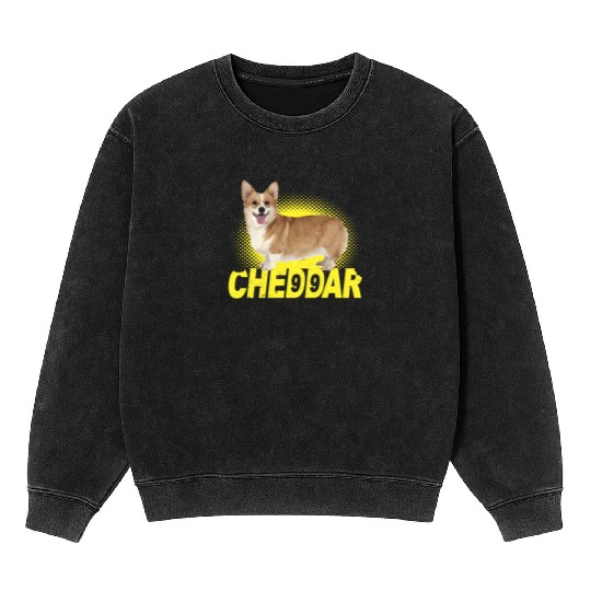 Cheddar Corgi Dog Brooklyn Nine Nine B99 Mineral Wash Sweatshirts