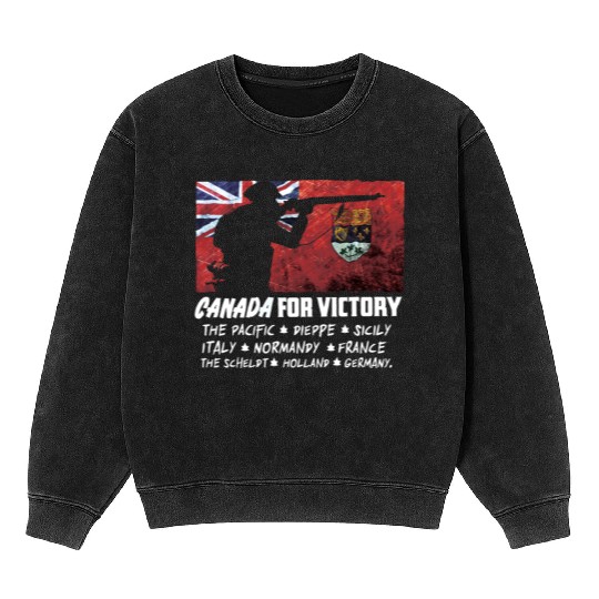Canadian World War 2 Battles Mineral Wash Sweatshirts