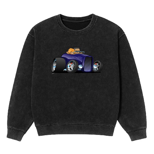 Highboy hot rod deep purple roadster Mineral Wash Sweatshirts