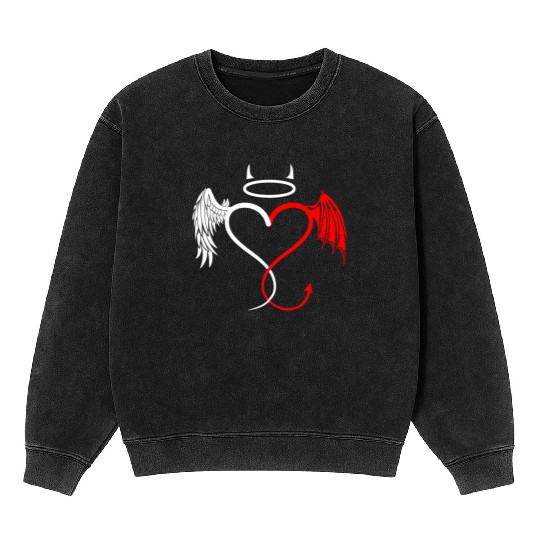 Angel vs Devil Nurse and Doctor Gift Mineral Wash Sweatshirts