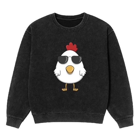 Chicken cool sunglasses farm animal chickens hen Mineral Wash Sweatshirts