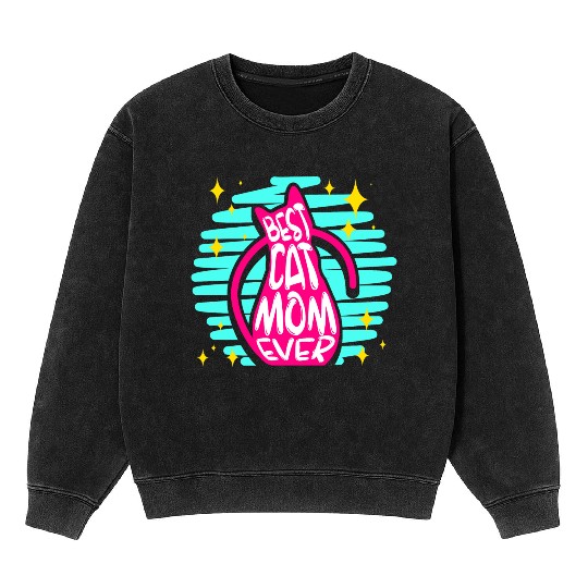 Cat Mom Mineral Wash Sweatshirts