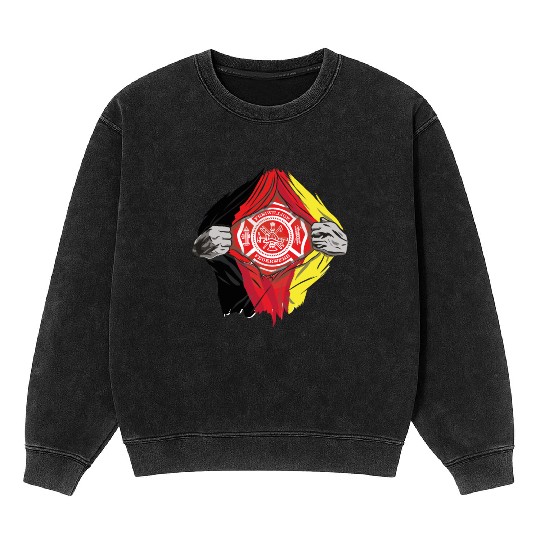 German Volunteer Fire Brigade Firefighter Mineral Wash Sweatshirts