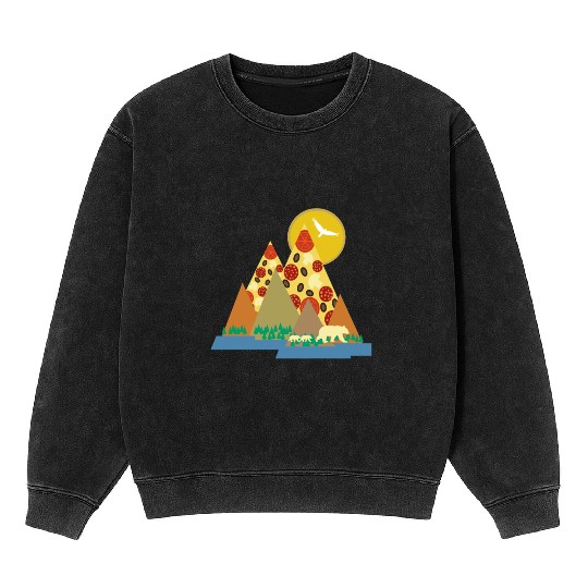 The Pizza Mountains Mineral Wash Sweatshirts