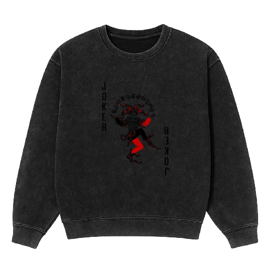 Color Joker Classic Card Deck Casino Poker Mineral Wash Sweatshirts