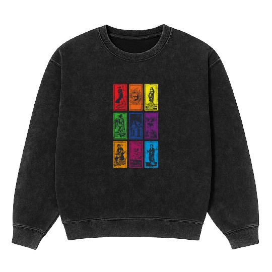 Occult Alchemy Tarot Card The Death Devil Mineral Wash Sweatshirts