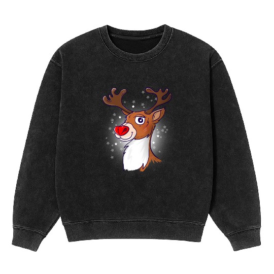 Rudolph The Red Nosed Reindeer Mineral Wash Sweatshirts