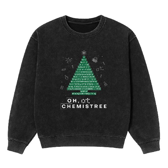 Chemistree Christmas Tree Periodic Table Chemistry Mineral Wash Sweatshirts