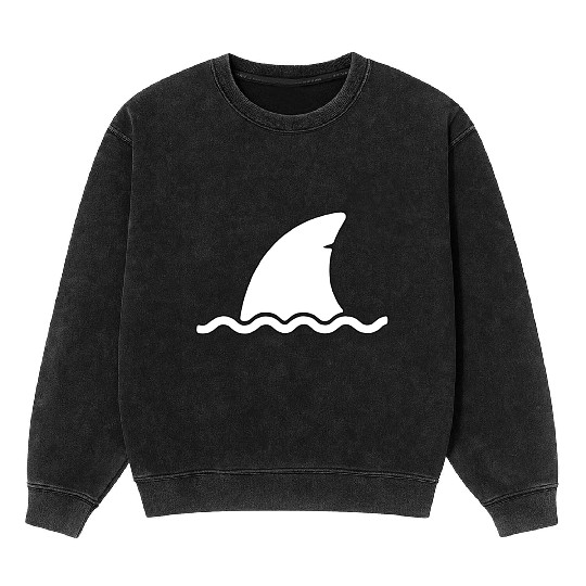 Shark shark fin water sea animal swim present Mineral Wash Sweatshirts