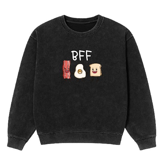 Fried egg bacon and toast best friends forever Mineral Wash Sweatshirts