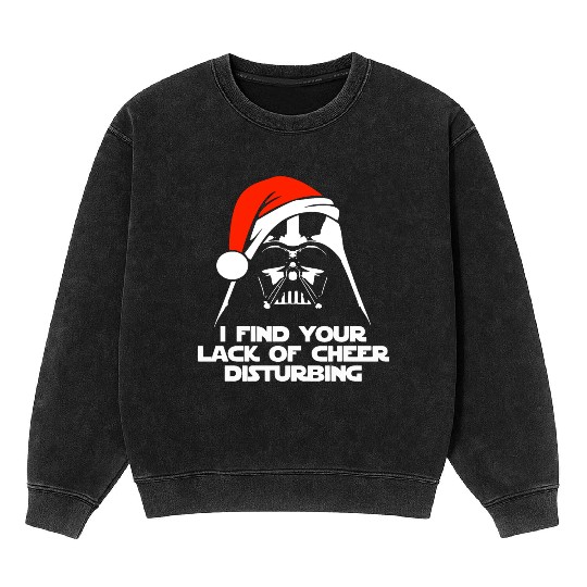 Darth Vader Santa Claus Christmas Sweater Design Mineral Wash Sweatshirts