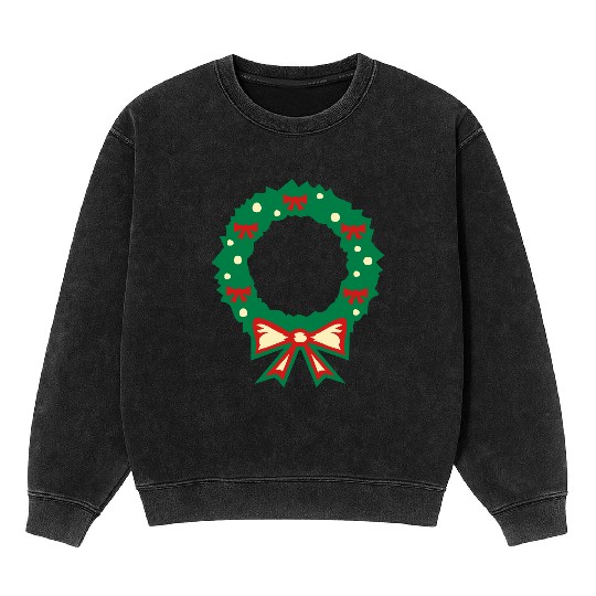 christmas wreath Mineral Wash Sweatshirts