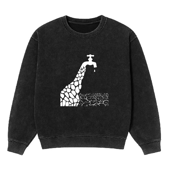climate change nature conservation africa giraffe Mineral Wash Sweatshirts