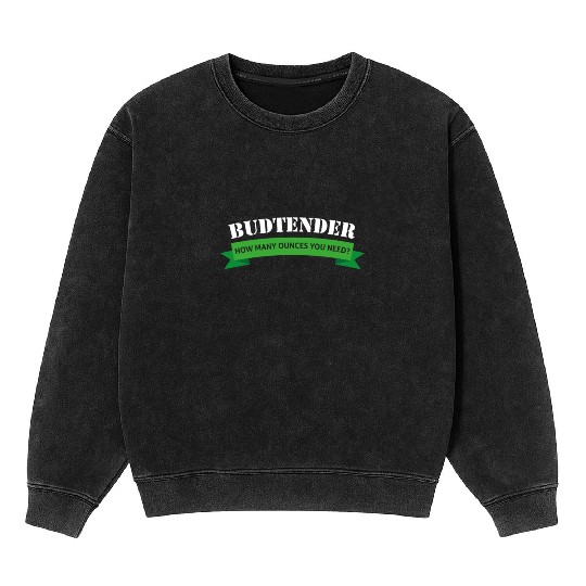 Budtender Design Hemp Dispensary Medical Marijuana Mineral Wash Sweatshirts