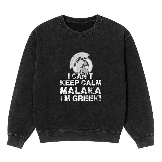 Greek Sparta Helmet Greece Malaka Hellas Mineral Wash Sweatshirts