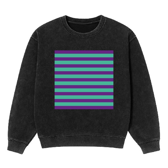Stripes Purple Green Mineral Wash Sweatshirts