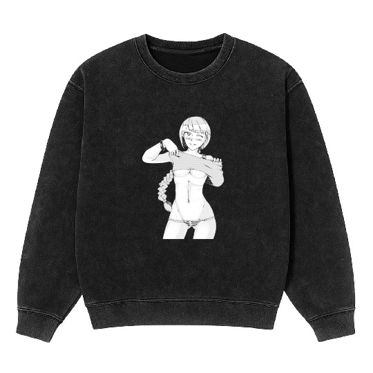 hen Manga Anime Waifu japanese sexy Girl Ahegao Mineral Wash Sweatshirts