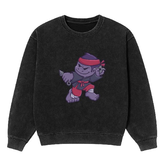 Gorilla Monkey Ninja Samurai gift Mineral Wash Sweatshirts