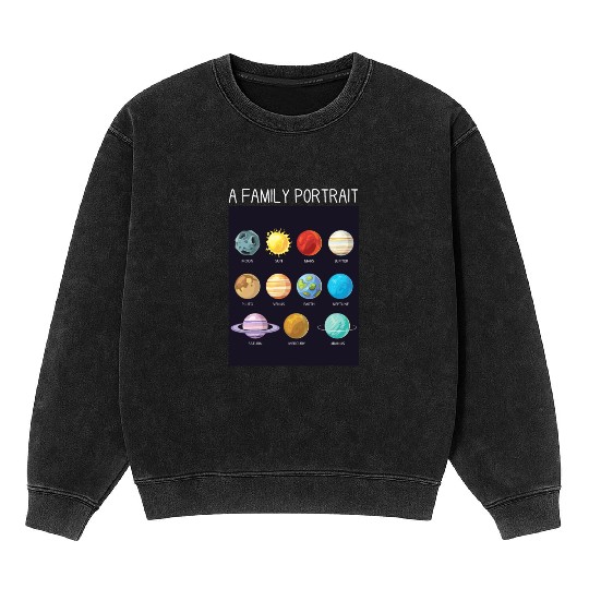 Outer Space Nerd Solar System Planets Sun Moon Mineral Wash Sweatshirts