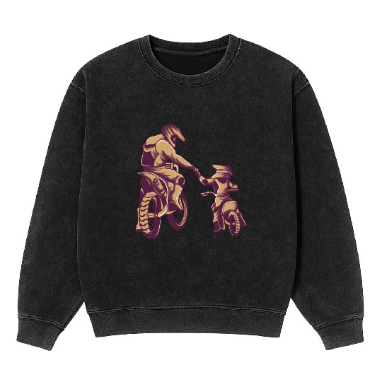 Title: Motocross Dirt Bike Fathers Day Mineral Wash Sweatshirts
