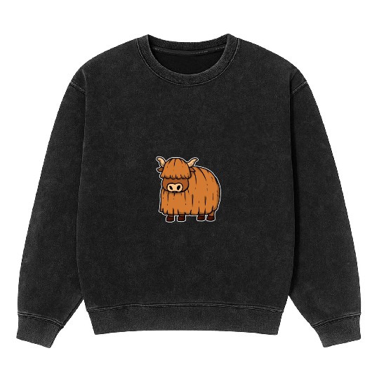 Cute Yak Animal Cattle Bird Gift Idea Mineral Wash Sweatshirts