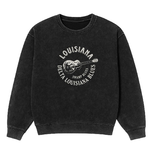 Louisiana Delta Blues Swamp Blues Guitar Mineral Wash Sweatshirts