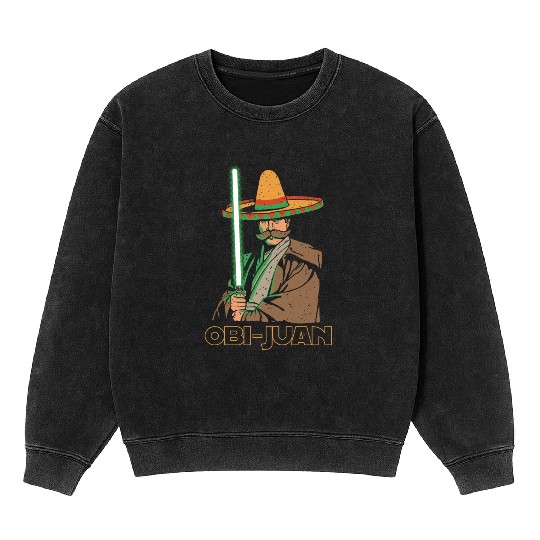 Obi Juan Funny Mexican Sombrero Cinco de Mayo Mineral Wash Sweatshirts