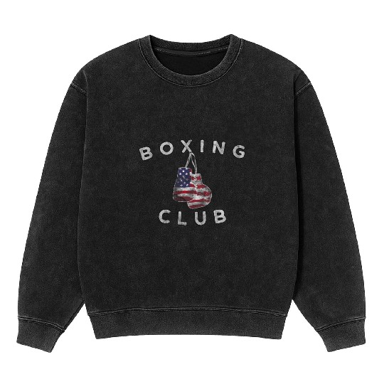 Boxing Club Vintage US Flag Boxing Gloves Mineral Wash Sweatshirts