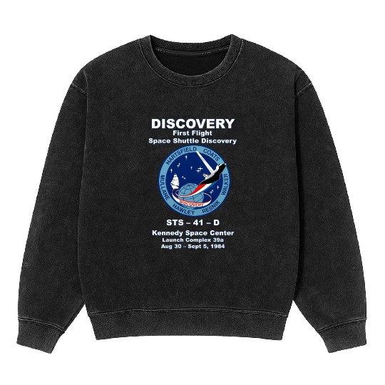 NASA Space Shuttle STS-41-D Vintage Crew Mineral Wash Sweatshirts