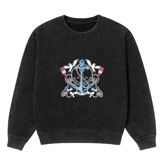 Yacht Club - Awesome sailor Gift Mineral Wash Sweatshirts
