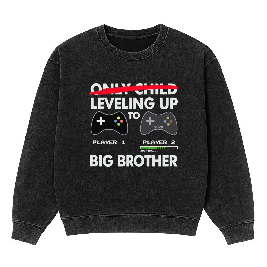 Leveling Up to Big Brother Mineral Wash Sweatshirts 2020 Video Game