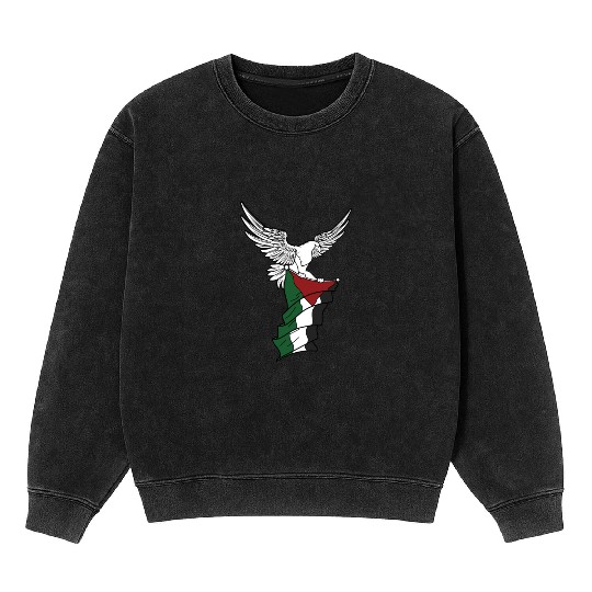 Free Palestine Palestinian Flag Bird Eagle Palesti Mineral Wash Sweatshirts