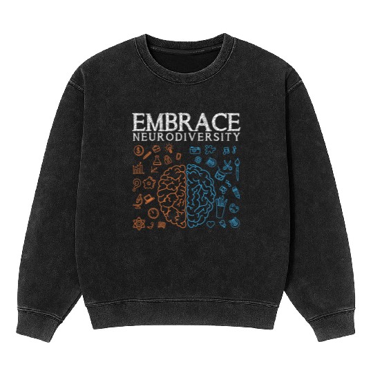 Embrace ADHD Autism ASD Neurodiversity Mineral Wash Sweatshirts