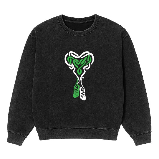 Irish Step Dancing Celtic Knot Heart Mineral Wash Sweatshirts