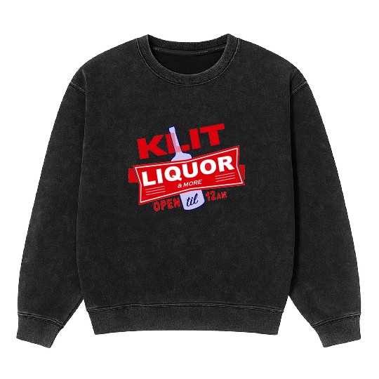 KLIT Liquor parody logo Mineral Wash Sweatshirts