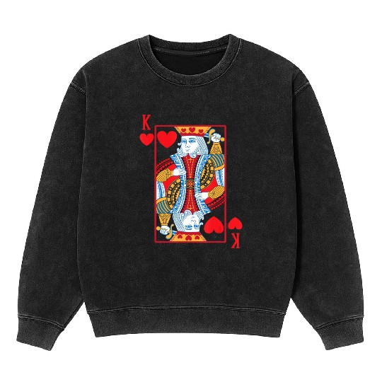 Halloween Playing Card Costume KING OF HEARTS Mineral Wash Sweatshirts
