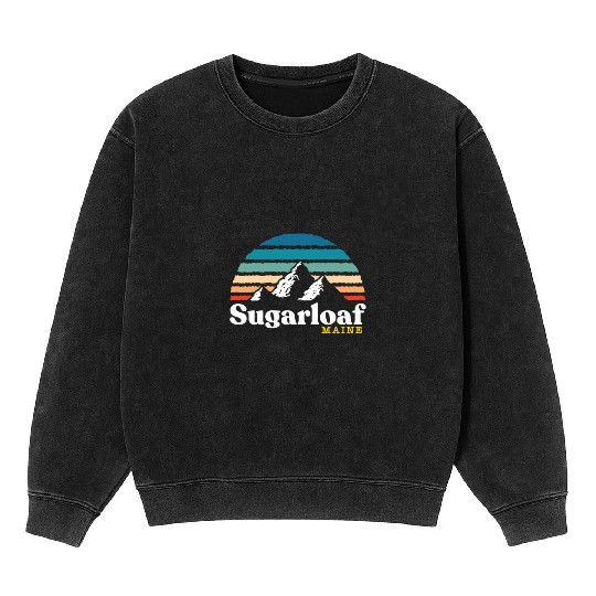 Sugarloaf Maine Usa Ski Resort 1980S Retro Gift Te Mineral Wash Sweatshirts