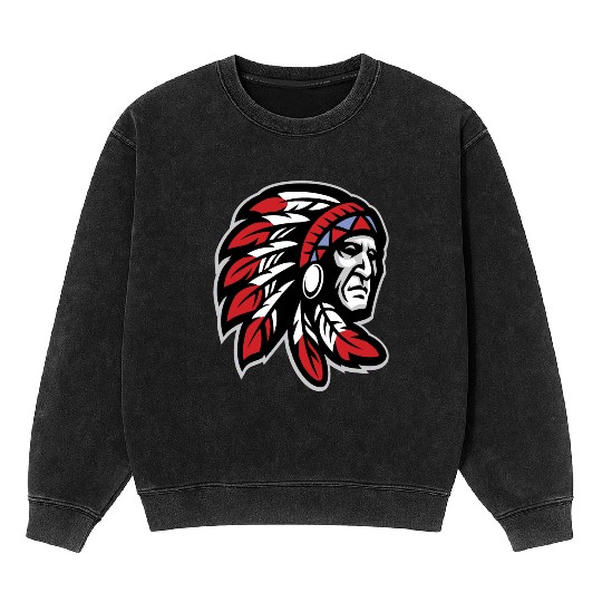 Native American Indian Headdress Mineral Wash Sweatshirts