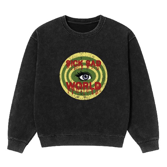 Daria Sick Sad World Drippy Text Eye Logo Mineral Wash Sweatshirts