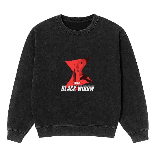Marvel Black Widow Natasha Romanoff Hourglass Mineral Wash Sweatshirts