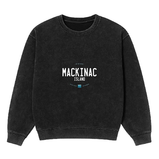 Mackinac Island Michigan Beach Waves Mineral Wash Sweatshirts