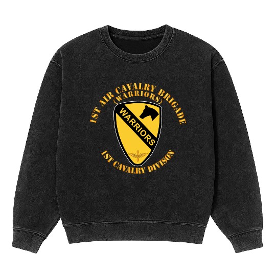 Army 1st Air Cavalry Bde Warriors 1st Cav Division Mineral Wash Sweatshirts