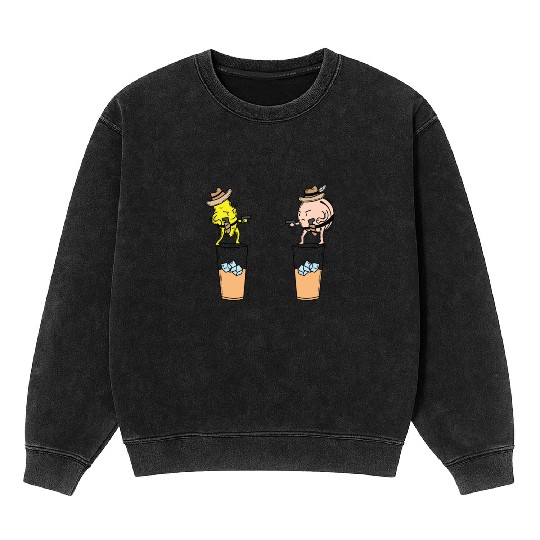Iced Tea Lemon and Peach in the wild West Mineral Wash Sweatshirts