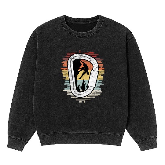 Climbing Bouldering Carabiner Climber Mineral Wash Sweatshirts