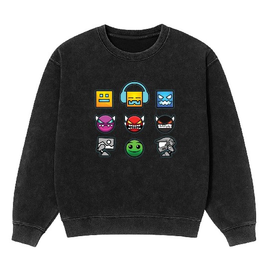 geometry dash insane Mineral Wash Sweatshirts