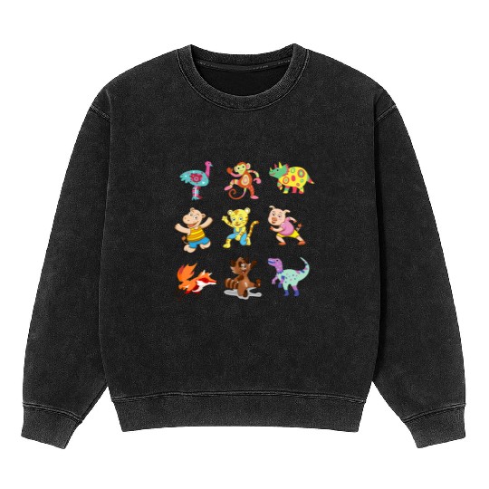 cute Animal Crossing Characters Mineral Wash Sweatshirts