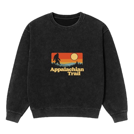 Appalachian Trail Bigfoot Outdoor Lover Vintage 80 Mineral Wash Sweatshirts